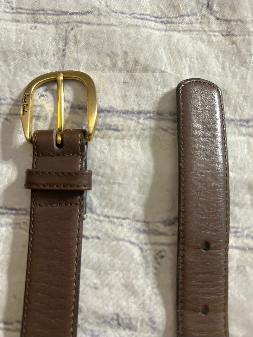 PIERRE CARDIN COWHIDE CHOCOLATE BROWN LEATHER MELLO COWHIDE BROWN LEATHER BELTS